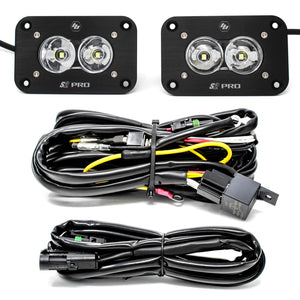 Baja Designs S2 Pro Black Flush Mount LED Light Pod Reverse Kit