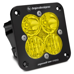 Baja Designs Squadron Pro Black Flush Mount LED Auxiliary Light Pod Amber Lens