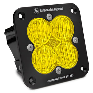 Baja Designs Squadron Pro Black Flush Mount LED Auxiliary Light Pod Amber Lens
