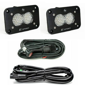 Baja Designs S2 Sport Black Flush Mount LED Light Pod Reverse Kit