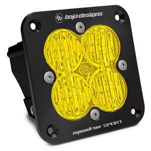 Baja Designs Squadron Sport Black Flush Mount LED Auxiliary Light Pod Amber Lens