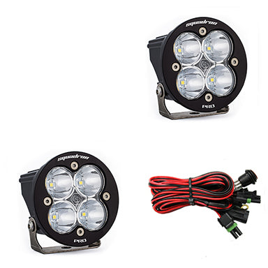 Baja Designs Squadron-R Pro Black LED Auxiliary Light Pod Pair Clear Lens