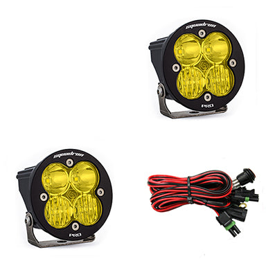 Baja Designs Squadron-R Pro Black LED Auxiliary Light Pod Pair Amber Lens